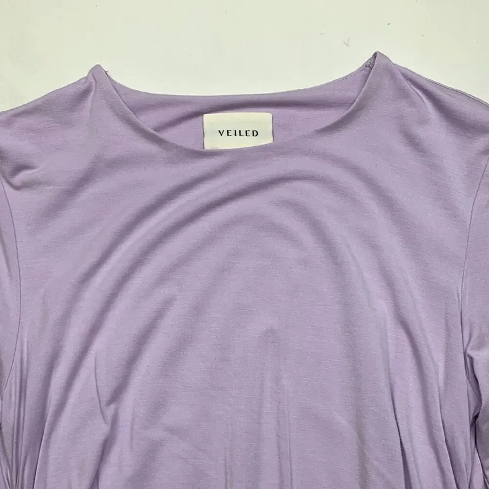 Veiled size medium long sleeve lavender conservative shirt lined ruched tunic
